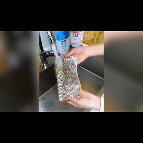 Double Layer Non-Stick Cleaning & Removing Oil Stains Stainless Steel Dish Cloth - Picture 15 of 16